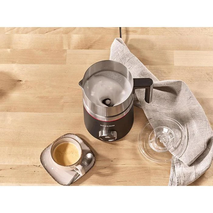 Severin Milchaufschäumer Spuma 700 Plus, SM 3587, Induktion, Edelstahl, 700ml, Silber/schwarz 3 Severin Milchaufschäumer Spuma 700 Plus, SM 3587, Induktion, Edelstahl, 700ml, Silber/schwarz – Bild 3