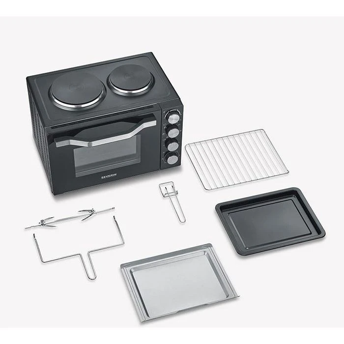 Severin Minibackofen TO 2074, 1500 Watt, Mit Kochplatten & Drehspieß, 30 Liter 6 Severin Minibackofen TO 2074, 1500 Watt, Mit Kochplatten & Drehspieß, 30 Liter – Bild 6