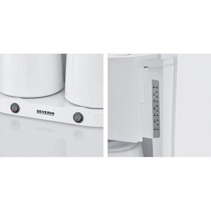 Severin Kaffeemaschine KA 5830, Duo, Mit 2 Thermoskannen, Für Je 8 Tassen, Weiß 5 Severin Kaffeemaschine KA 5830, Duo, Mit 2 Thermoskannen, Für Je 8 Tassen, Weiß – Bild 5