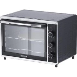 Severin Minibackofen TO 2058, 1800 Watt, Mit Drehspieß & Pizzastein, 42 Liter