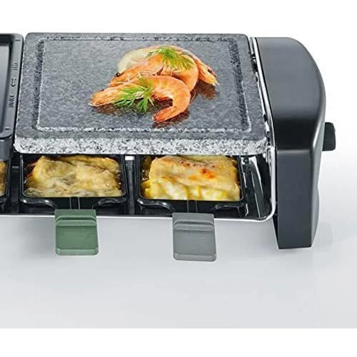 Severin Raclette-Grill RG 9645, 1400 Watt, Wende- & Natursteinplatte, 8 Personen 4 Severin Raclette-Grill RG 9645, 1400 Watt, Wende- & Natursteinplatte, 8 Personen – Bild 4