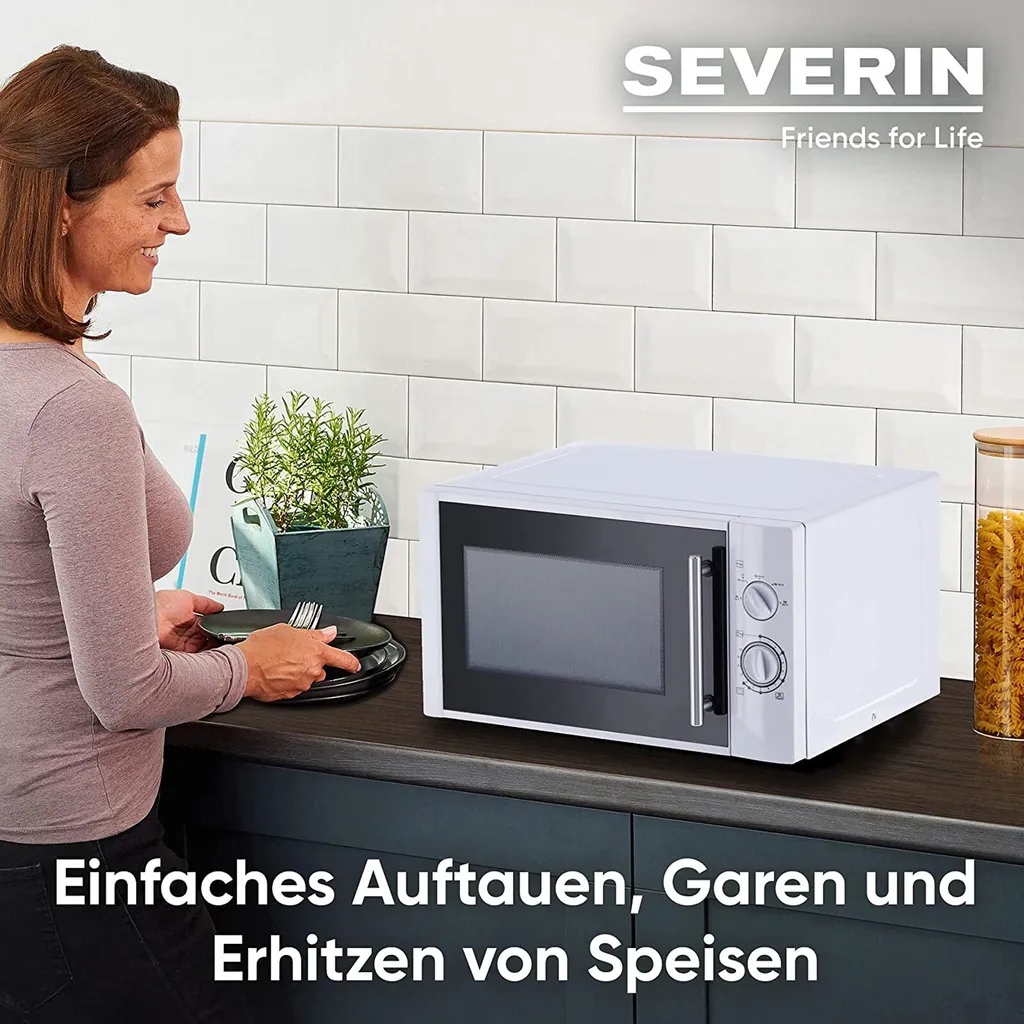 SEVERIN Mikrowelle MW 7772 900 Watt Silber / Schwarz 6 SEVERIN Mikrowelle MW 7772 900 Watt Silber / Schwarz – Bild 6