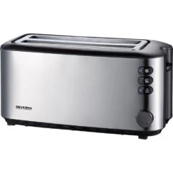 Severin Toaster »AT 2509«, 2 Lange Schlitze, 1400 W, Wärmeisolierend + Doppelwandiges Edelstahl-Gehäuse, Brötchenaufsatz -Deutschland Severin Verkaufs-Shop 62f47cb922ed77fa8a93a5e798544705