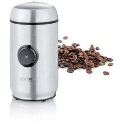Severin Kaffeemühle KM 3879, Elektrisch, 150 Watt, Silber, Mit Edelstahl-Schlagmesser