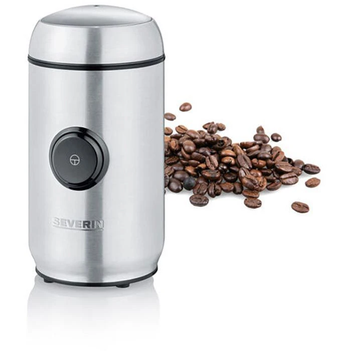 Severin Kaffeemühle KM 3879, Elektrisch, 150 Watt, Silber, Mit Edelstahl-Schlagmesser 1 Severin Kaffeemühle KM 3879, Elektrisch, 150 Watt, Silber, Mit Edelstahl-Schlagmesser