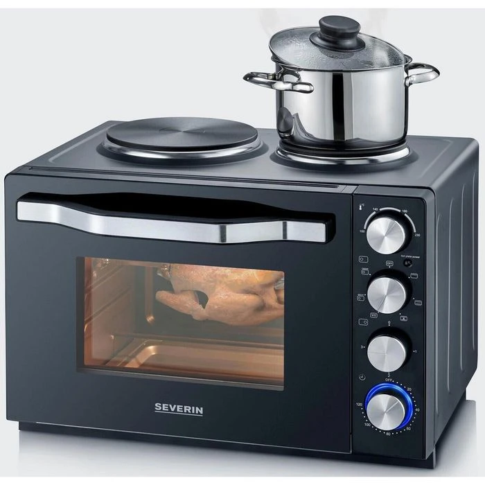 Severin Minibackofen TO 2074, 1500 Watt, Mit Kochplatten & Drehspieß, 30 Liter 2 Severin Minibackofen TO 2074, 1500 Watt, Mit Kochplatten & Drehspieß, 30 Liter – Bild 2