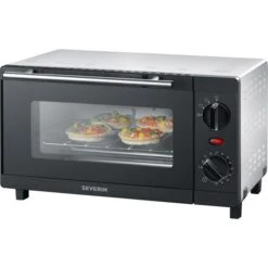 Severin Minibackofen TO 2052, 800 Watt, Schwarz/silber, 9 Liter