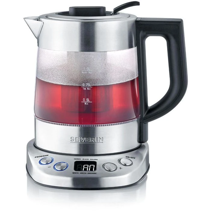 Severin Wasserkocher WK 3473, Deluxe Mini, 1,0 Liter, 2200 W, Mit Temperatureinstellung, Glas 2 Severin Wasserkocher WK 3473, Deluxe Mini, 1,0 Liter, 2200 W, Mit Temperatureinstellung, Glas – Bild 2