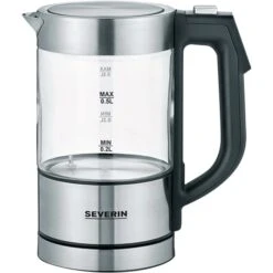 Severin WK 3458, Wasserkocher (edelstahl (gebürstet)/schwarz, 0,5 Liter)