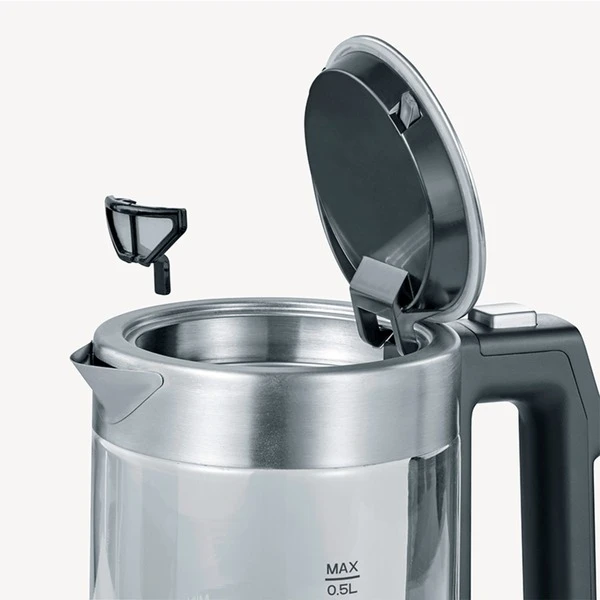 Severin WK 3458, Wasserkocher (edelstahl (gebürstet)/schwarz, 0,5 Liter) 2 Severin WK 3458, Wasserkocher (edelstahl (gebürstet)/schwarz, 0,5 Liter) – Bild 2