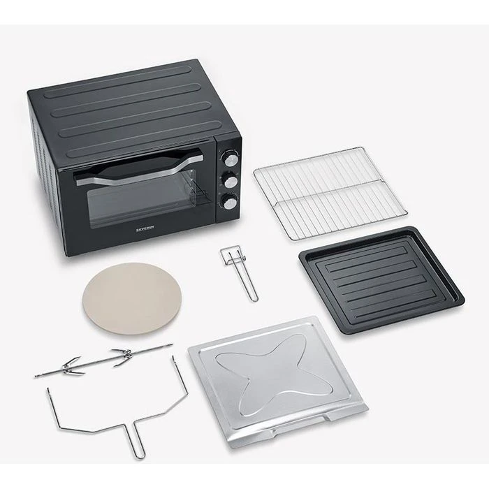 Severin Minibackofen XXL, TO 2073, 2200 Watt, Mit Drehspieß & Pizzastein, 60 Liter 7 Severin Minibackofen XXL, TO 2073, 2200 Watt, Mit Drehspieß & Pizzastein, 60 Liter – Bild 7