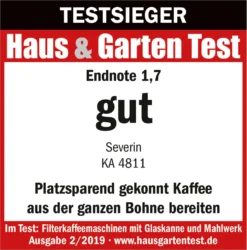 Severin KA 4811 Filterkaffeemaschine Mit Mahlwerk Für 6 Tassen Edelstahl Schwarz -Deutschland Severin Verkaufs-Shop af67feb886d0833e6facefa3f6e31602