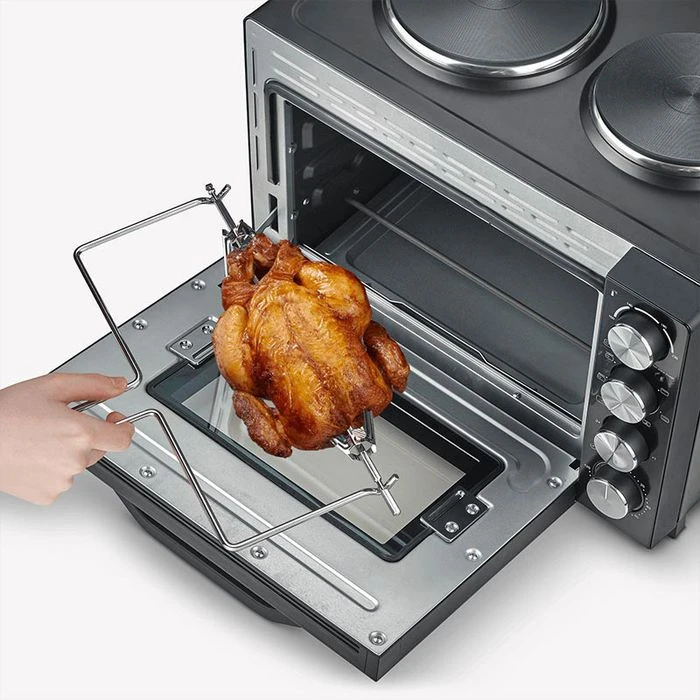 Severin Minibackofen TO 2074, 1500 Watt, Mit Kochplatten & Drehspieß, 30 Liter 3 Severin Minibackofen TO 2074, 1500 Watt, Mit Kochplatten & Drehspieß, 30 Liter – Bild 3