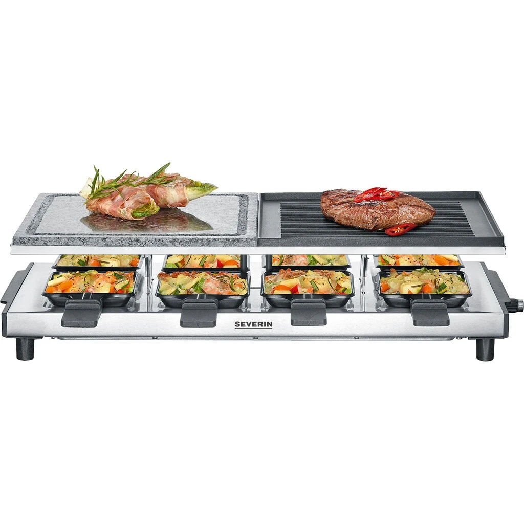 Severin Raclette »RG 2373«, 8 St. Raclettepfännchen, 1700 W, Naturgrillstein, Gussplatte, Temperaturregler, Antihaftbeschichtung 5 Severin Raclette »RG 2373«, 8 St. Raclettepfännchen, 1700 W, Naturgrillstein, Gussplatte, Temperaturregler, Antihaftbeschichtung – Bild 5