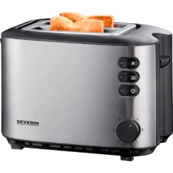 Severin Toaster »AT 2514«, 2 Kurze Schlitze, Für 2 Scheiben, 850 W, Inkl. Brotscheibenzentrierung, Integriertem Brötchen-Röstaufsatz