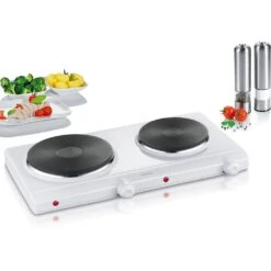 Severin Doppelkochplatte »DK 1042«, 2 Unabhängige Kochplatten, Kontrollleuchte, Hitzebeständige Lackierung