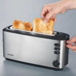 Severin Toaster AT 2515 Langschlitztoaster, 2 Scheiben, 1000 Watt, Edelstahl Gebürstet, Silber -Deutschland Severin Verkaufs-Shop cd80ff72543933055e4ff3f73970d6277f69a74c toaster severin at 2515 langschlitztoaster