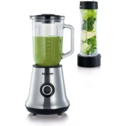 Severin Standmixer SM 3737 Multimixer, 500 Watt, Aus Glas, Silber / Schwarz