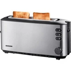 Severin Toaster AT 2515 Langschlitztoaster, 2 Scheiben, 1000 Watt, Edelstahl Gebürstet, Silber