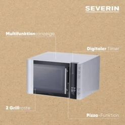 Severin Mikrowelle MW 7775, Mit Grill, 900 Watt, Grill 1100 W, Heißluft, 30 Liter, Silber -Deutschland Severin Verkaufs-Shop eaff2a26f89b33f2c927ed5fab5ef9231f3687eb mikrowelle severin mw 7775 mit grill